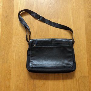 Lodis Luxury Leather Nylon Lightweight Messenger Bag